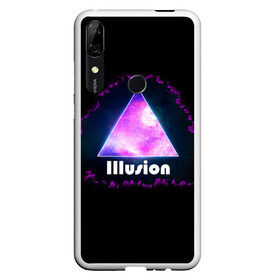 Чехол для Honor P Smart Z с принтом ILLUSION в Новосибирске, Силикон | Область печати: задняя сторона чехла, без боковых панелей | Тематика изображения на принте: галактика | звезды | космос | млечный путь | надпись неоновая | неоновый космос | треугольник