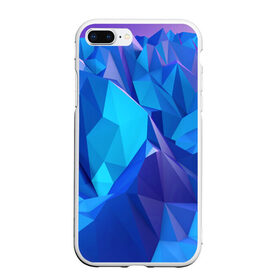 Чехол для iPhone 7Plus/8 Plus матовый с принтом NEON CRYSTALLS в Новосибирске, Силикон | Область печати: задняя сторона чехла, без боковых панелей | Тематика изображения на принте: алмазы | блеск | кристаллы | монотонный цвет | неоновый принт | переливание цветов | синий цвет