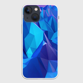 Чехол для iPhone 13 mini с принтом NEON CRYSTALLS в Новосибирске,  |  | алмазы | блеск | кристаллы | монотонный цвет | неоновый принт | переливание цветов | синий цвет