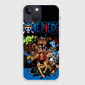 Чехол для iPhone 13 mini с принтом One Piece синий всплеск в Новосибирске,  |  | Тематика изображения на принте: one piece | аниме | все герои | логотип one piece | луффи из one piece