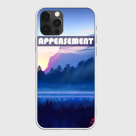 Чехол для iPhone 12 Pro Max с принтом APPEASEMENT в Новосибирске, Силикон |  | алый закат | вечернее небо | голубое небо | горы | деревья | закат | красный закат | неоновая надпись | поле | туман