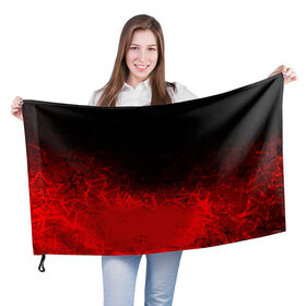 Флаг 3D с принтом КРАСНО-ЧЕРНЫЙ ГРАДИЕНТ в Новосибирске, 100% полиэстер | плотность ткани — 95 г/м2, размер — 67 х 109 см. Принт наносится с одной стороны | black | blood | fire | red | stars | градиент | звезды | красный | кровь | огонь | текстуры | узор | черный