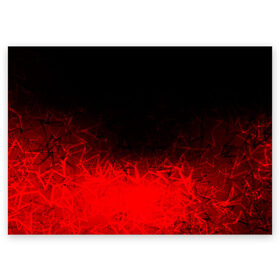 Поздравительная открытка с принтом КРАСНО-ЧЕРНЫЙ ГРАДИЕНТ в Новосибирске, 100% бумага | плотность бумаги 280 г/м2, матовая, на обратной стороне линовка и место для марки
 | black | blood | fire | red | stars | градиент | звезды | красный | кровь | огонь | текстуры | узор | черный
