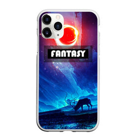 Чехол для iPhone 11 Pro Max матовый с принтом FANTASY в Новосибирске, Силикон |  | горы | ледяные глыбы | неоновая луна | неоновая планета | неоновый свет | ночное небо | олень | фантастика | фентези