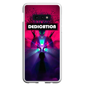 Чехол для Samsung S10E с принтом DEDICATION в Новосибирске, Силикон | Область печати: задняя сторона чехла, без боковых панелей | иллюстрация | неоновый лучи | неоновый свет | со смыслом | существо мифическое | фантастика | фентези | человек | эпичный арт