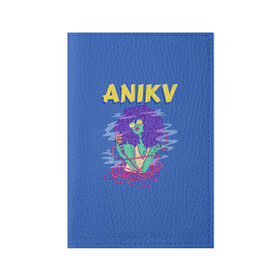 Обложка для паспорта матовая кожа с принтом ANIKV в Новосибирске, натуральная матовая кожа | размер 19,3 х 13,7 см; прозрачные пластиковые крепления | anika | anikv | аника | анна пурцен | было или нет | песни