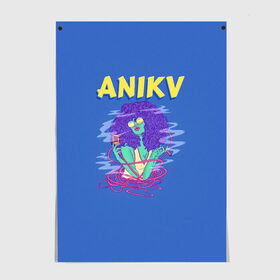 Постер с принтом ANIKV в Новосибирске, 100% бумага
 | бумага, плотность 150 мг. Матовая, но за счет высокого коэффициента гладкости имеет небольшой блеск и дает на свету блики, но в отличии от глянцевой бумаги не покрыта лаком | anika | anikv | аника | анна пурцен | было или нет | песни