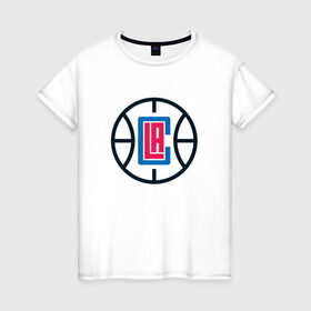 Женская футболка хлопок с принтом Los Angeles Clippers в Новосибирске, 100% хлопок | прямой крой, круглый вырез горловины, длина до линии бедер, слегка спущенное плечо | angeles | clippers | los | nba | анджелес | баскетбол | клипперс | лос | нба