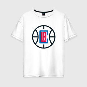 Женская футболка хлопок Oversize с принтом Los Angeles Clippers в Новосибирске, 100% хлопок | свободный крой, круглый ворот, спущенный рукав, длина до линии бедер
 | angeles | clippers | los | nba | анджелес | баскетбол | клипперс | лос | нба