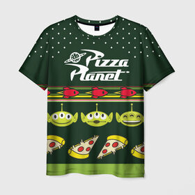 Мужская футболка 3D с принтом Pizza Planet в Новосибирске, 100% полиэфир | прямой крой, круглый вырез горловины, длина до линии бедер | Тематика изображения на принте: pixar | pizza planet | toy story | vdzabma | история игрушек | пиксар