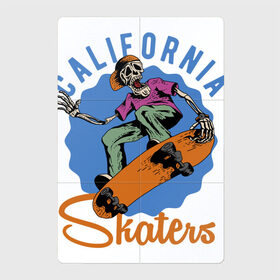 Магнитный плакат 2Х3 с принтом California skaters в Новосибирске, Полимерный материал с магнитным слоем | 6 деталей размером 9*9 см | california | skateboard | skeleton | skull | калифорния | скейтборд | скелет | череп