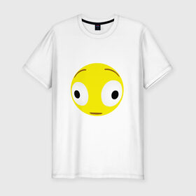 Мужская футболка хлопок Slim с принтом Проклятый эмодзи в Новосибирске, 92% хлопок, 8% лайкра | приталенный силуэт, круглый вырез ворота, длина до линии бедра, короткий рукав | Тематика изображения на принте: cursed | emoji | смайл | удивление | эмодзи