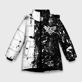 Зимняя куртка для девочек 3D с принтом Velial Squad в Новосибирске, ткань верха — 100% полиэстер; подклад — 100% полиэстер, утеплитель — 100% полиэстер. | длина ниже бедра, удлиненная спинка, воротник стойка и отстегивающийся капюшон. Есть боковые карманы с листочкой на кнопках, утяжки по низу изделия и внутренний карман на молнии. 

Предусмотрены светоотражающий принт на спинке, радужный светоотражающий элемент на пуллере молнии и на резинке для утяжки. | music | rap | russian rap | velial squad | балаклава | белый | велиал сквад | известные личности | музыка | музыканты | певцы | российский музыкальный коллектив | русский рэп | рэп | хип хоп | хорроркор группа | чёрный