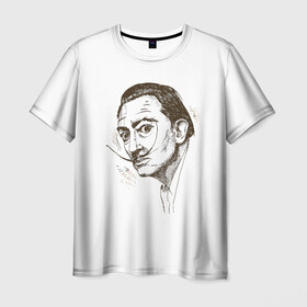 Мужская футболка 3D с принтом Сальвадор Дали в Новосибирске, 100% полиэфир | прямой крой, круглый вырез горловины, длина до линии бедер | дали | знаменитости | исторические личности | сальвадор дали | художник