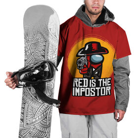 Накидка на куртку 3D с принтом Red Is The Impostor в Новосибирске, 100% полиэстер |  | among | among us | crewmate | dead | game | impistor | red | redemption | space | us | vote | выживший | игра | космос | красный | невиновный | предатель | самозванец