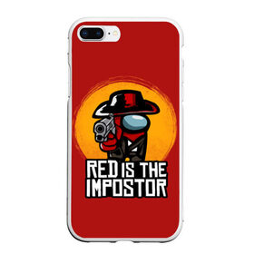 Чехол для iPhone 7Plus/8 Plus матовый с принтом Red Is The Impostor в Новосибирске, Силикон | Область печати: задняя сторона чехла, без боковых панелей | among | among us | crewmate | dead | game | impistor | red | redemption | space | us | vote | выживший | игра | космос | красный | невиновный | предатель | самозванец