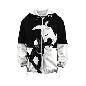 Детская куртка 3D с принтом Сноубордисты в Новосибирске, 100% полиэстер | застежка — молния, подол и капюшон оформлены резинкой с фиксаторами, по бокам — два кармана без застежек, один потайной карман на груди, плотность верхнего слоя — 90 г/м2; плотность флисового подклада — 260 г/м2 | Тематика изображения на принте: snowboard | snowboarding | sport | борд | горнолыжник | горнолыжный | инь янь | с | с сноубордистами | с сноубордистом | сноуборд | сноубординг | сноубордисты | со сноубордом | спорт | феншуй | экстремальный спорт