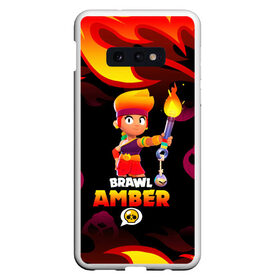 Чехол для Samsung S10E с принтом BRAWL STARS AMBER. в Новосибирске, Силикон | Область печати: задняя сторона чехла, без боковых панелей | 8 bit | amber | brawl stars | colette | crow | gale | leon | max | mecha | mecha crow | mr.p | sally leon | shark | tara | virus 8 bit | werewolf leon | акула | амбер | берли | бравл старс | ворон | коллет | макс | оборотень