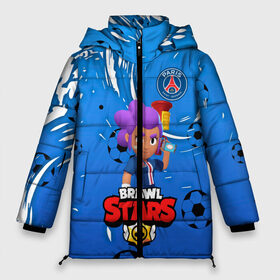 Женская зимняя куртка 3D с принтом BRAWL STARS SHELLY PSG в Новосибирске, верх — 100% полиэстер; подкладка — 100% полиэстер; утеплитель — 100% полиэстер | длина ниже бедра, силуэт Оверсайз. Есть воротник-стойка, отстегивающийся капюшон и ветрозащитная планка. 

Боковые карманы с листочкой на кнопках и внутренний карман на молнии | 8 bit | amber | brawl stars | crow | gale | leon | max | mecha | mecha crow | mr.p | psg | sally leon | shark | shelly | tara | virus 8 bit | werewolf leon | акула | амбер | берли | бравл старс | ворон | макс | оборотень | псж | шелли