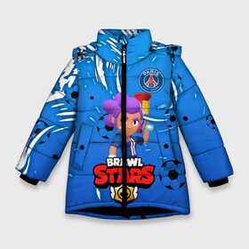 Зимняя куртка для девочек 3D с принтом BRAWL STARS SHELLY PSG в Новосибирске, ткань верха — 100% полиэстер; подклад — 100% полиэстер, утеплитель — 100% полиэстер. | длина ниже бедра, удлиненная спинка, воротник стойка и отстегивающийся капюшон. Есть боковые карманы с листочкой на кнопках, утяжки по низу изделия и внутренний карман на молнии. 

Предусмотрены светоотражающий принт на спинке, радужный светоотражающий элемент на пуллере молнии и на резинке для утяжки. | Тематика изображения на принте: 8 bit | amber | brawl stars | crow | gale | leon | max | mecha | mecha crow | mr.p | psg | sally leon | shark | shelly | tara | virus 8 bit | werewolf leon | акула | амбер | берли | бравл старс | ворон | макс | оборотень | псж | шелли