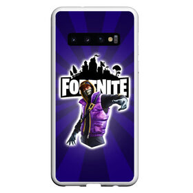 Чехол для Samsung Galaxy S10 с принтом FORTNITE в Новосибирске, Силикон | Область печати: задняя сторона чехла, без боковых панелей | компьютерная игра | логотип игры | логотип фортнайт | персонаж из фортнайт | подарок ребёнку | фортнайт