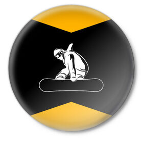 Значок с принтом Сноубордист в Новосибирске,  металл | круглая форма, металлическая застежка в виде булавки | snowboard | snowboarding | горные лыжи | прыжок | сноуборд | сноубординг | сноубордист | экстрим