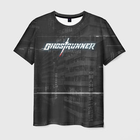 Мужская футболка 3D с принтом Ghostrunner в Новосибирске, 100% полиэфир | прямой крой, круглый вырез горловины, длина до линии бедер | action | cyber | cyberpunk | game | games | ghost runner | ghostrunner | ninja | гост ранер | гостраннер | игра | игры | кибер | ниндзя | призрачный беглец | экшен