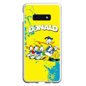 Чехол для Samsung S10E с принтом Donald duck(Рыбалка) в Новосибирске, Силикон | Область печати: задняя сторона чехла, без боковых панелей | donald duck | walt disney | герой | мультфильмов | рыбалка | селезень | студии