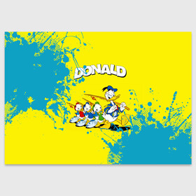 Поздравительная открытка с принтом Donald duck(Рыбалка) в Новосибирске, 100% бумага | плотность бумаги 280 г/м2, матовая, на обратной стороне линовка и место для марки
 | Тематика изображения на принте: donald duck | walt disney | герой | мультфильмов | рыбалка | селезень | студии