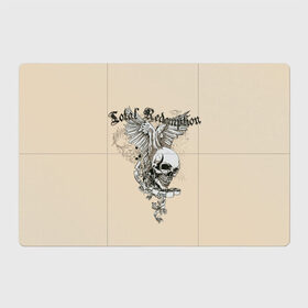 Магнитный плакат 3Х2 с принтом Крылатый череп в Новосибирске, Полимерный материал с магнитным слоем | 6 деталей размером 9*9 см | красивый шрифт | крылья | перья | череп | череп с крыльями.