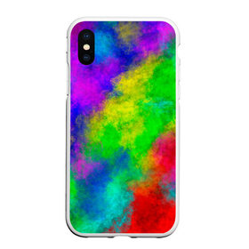 Чехол для iPhone XS Max матовый с принтом Multicolored в Новосибирске, Силикон | Область печати: задняя сторона чехла, без боковых панелей | abstract | colorful | holi | neon | pattern | rainbow | texture | абстракция | граффити | дым | искусство | кислота | кислотный | краска | красочный | микс | неоновый | облака | радуга | радужный | текстура | туман | узор | холи