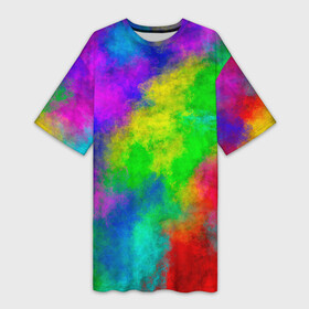 Платье-футболка 3D с принтом Multicolored в Новосибирске,  |  | Тематика изображения на принте: abstract | colorful | holi | neon | pattern | rainbow | texture | абстракция | граффити | дым | искусство | кислота | кислотный | краска | красочный | микс | неоновый | облака | радуга | радужный | текстура | туман | узор | холи