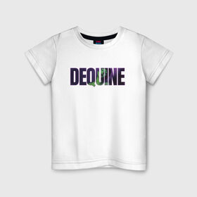 Детская футболка хлопок с принтом Dequine в Новосибирске, 100% хлопок | круглый вырез горловины, полуприлегающий силуэт, длина до линии бедер | Тематика изображения на принте: 