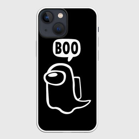 Чехол для iPhone 13 mini с принтом BOO (Among Us) в Новосибирске,  |  | among | among us | boo | crewmate | game | ghost | impistor | space | us | vote | бу | буу | выживший | игра | космос | невиновный | предатель | приведение | призрак | самозванец