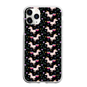 Чехол для iPhone 11 Pro Max матовый с принтом Unicorns pattern в Новосибирске, Силикон |  | flower | hoofs | horn | leaf | mane | pattern | star | unicorn | грива | единорог | звезда | копыта | лист | рог | узор | цветок