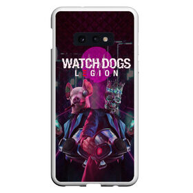 Чехол для Samsung S10E с принтом Watch Dogs: Legion в Новосибирске, Силикон | Область печати: задняя сторона чехла, без боковых панелей | Тематика изображения на принте: будущее | киберпанк | маски | череп