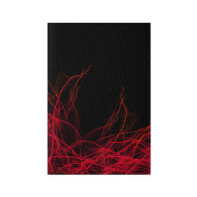 Обложка для паспорта матовая кожа с принтом Fiber в Новосибирске, натуральная матовая кожа | размер 19,3 х 13,7 см; прозрачные пластиковые крепления | abstraction | art | background | fiber | thread | абстракция | арт | волокно | нить | фон