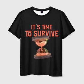 Мужская футболка 3D с принтом Время выживать в Новосибирске, 100% полиэфир | прямой крой, круглый вырез горловины, длина до линии бедер | covid | survive | time | апокалипсис | вирус | выживание | выжить | ковид | коронавирус | песочные часы | постапокалипсис