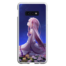 Чехол для Samsung S10E с принтом Sweet dreams of Emilia в Новосибирске, Силикон | Область печати: задняя сторона чехла, без боковых панелей | Тематика изображения на принте: anime | dream | flowers | girls | kavai | manga | ram | re | rem | senpai | space | zero | аниме | анимэ | ахегао | зиро | космос | манга | мечты | рам | рем | сенпай | цветы