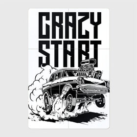 Магнитный плакат 2Х3 с принтом Crazy start в Новосибирске, Полимерный материал с магнитным слоем | 6 деталей размером 9*9 см | car | engine | motorsport | start | автомобиль | автоспорт | двигатель | старт