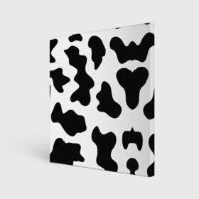 Холст квадратный с принтом Му-му в Новосибирске, 100% ПВХ |  | абстракция | бык | кожа коровы | корова | му му | пятна | черно белое | черно белые пятна