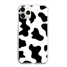 Чехол для iPhone 11 Pro Max матовый с принтом Му-му в Новосибирске, Силикон |  | абстракция | бык | кожа коровы | корова | му му | пятна | черно белое | черно белые пятна