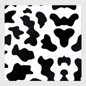 Магнитный плакат 3Х3 с принтом Му-му в Новосибирске, Полимерный материал с магнитным слоем | 9 деталей размером 9*9 см | абстракция | бык | кожа коровы | корова | му му | пятна | черно белое | черно белые пятна