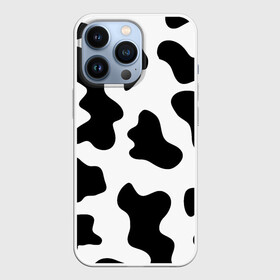 Чехол для iPhone 13 Pro с принтом Му му в Новосибирске,  |  | Тематика изображения на принте: абстракция | бык | кожа коровы | корова | му му | пятна | черно белое | черно белые пятна