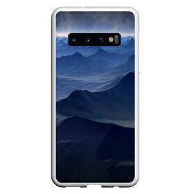 Чехол для Samsung Galaxy S10 с принтом Горный массив в Новосибирске, Силикон | Область печати: задняя сторона чехла, без боковых панелей | Тематика изображения на принте: горный массив | горный хребет | горы | массив | природа | скалы | скальный массив | туман