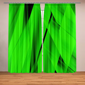 Фотошторы с принтом Зеленый неон в Новосибирске, Блэкаут (светозащита 90%) / Габардин (светозащита 40% | 2 полотна шириной по 145 см; Высота 200-300 см; Крепление: шторная лента (на крючки); | зелегь | зеленая абстракция | зеленка | зеленые линии | зеленые полосы | зеленый | зеленый неон | неон