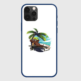 Чехол для iPhone 12 Pro Max с принтом Отпуск в Новосибирске, Силикон |  | Тематика изображения на принте: ленивец | отдых | отпуск | пальма | пляж