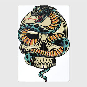 Магнитный плакат 2Х3 с принтом Snake&Skull в Новосибирске, Полимерный материал с магнитным слоем | 6 деталей размером 9*9 см | Тематика изображения на принте: fangs | jaw | orbits | skull | snake | sting | teeth | глазницы | жало | змея | зубы | клыки | пасть | череп