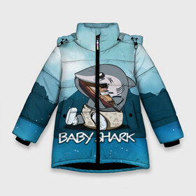 Зимняя куртка для девочек 3D с принтом Baby Shark в Новосибирске, ткань верха — 100% полиэстер; подклад — 100% полиэстер, утеплитель — 100% полиэстер. | длина ниже бедра, удлиненная спинка, воротник стойка и отстегивающийся капюшон. Есть боковые карманы с листочкой на кнопках, утяжки по низу изделия и внутренний карман на молнии. 

Предусмотрены светоотражающий принт на спинке, радужный светоотражающий элемент на пуллере молнии и на резинке для утяжки. | 