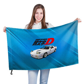 Флаг 3D с принтом INITIAL D. в Новосибирске, 100% полиэстер | плотность ткани — 95 г/м2, размер — 67 х 109 см. Принт наносится с одной стороны | initial d | аниме | гонки | инициал ди | король дрифта | уличные гонки | фильм